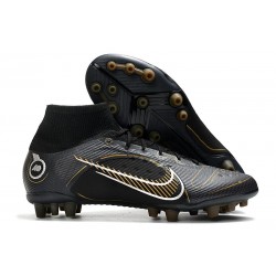 Top Nike Mercurial Superfly 8 Elite AG Shadow - Black Metallic Gold Metallic Silver