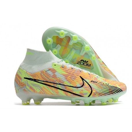 Nike Zoom Mercurial Superfly IX Elite AG Barely Green Blue Total Orange