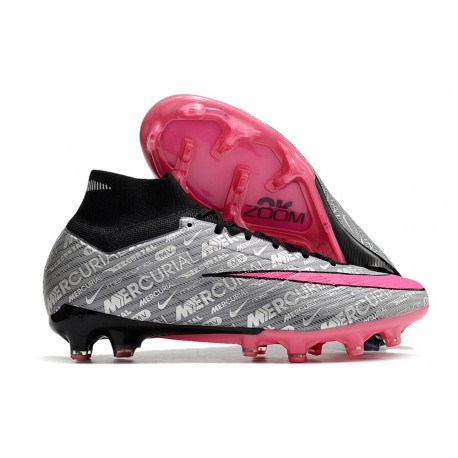 Nike Air Zoom Mercurial Superfly IX Elite FG Metallic Silver Hyper Pink Black