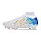 Nike Zoom Mercurial Superfly 9 Elite FG White Gold Blue