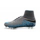 Nike HyperVenom Phantom II FG Men's Firm-Ground Soccer Cleats Grey Blue Black