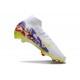 Nike Air Zoom Mercurial Superfly X Elite FG White Purple Yellow