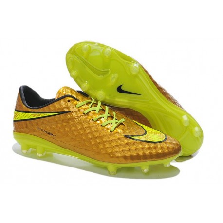 Shoes For Men Nike HyperVenom Phantom FG Football Boots Neymar Premium Gold  Volt Black
