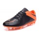 2016 Mens's Soccer Shoes - Nike HyperVenom Phantom FG Phinish Leather Black Total Orange