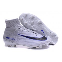 Nike Soccer Cleats - Nike Mercurial Superfly V FG White Grey Black