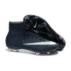 Nike Men's Mercurial Superfly 4 FG Football Cleats Dark Blue White