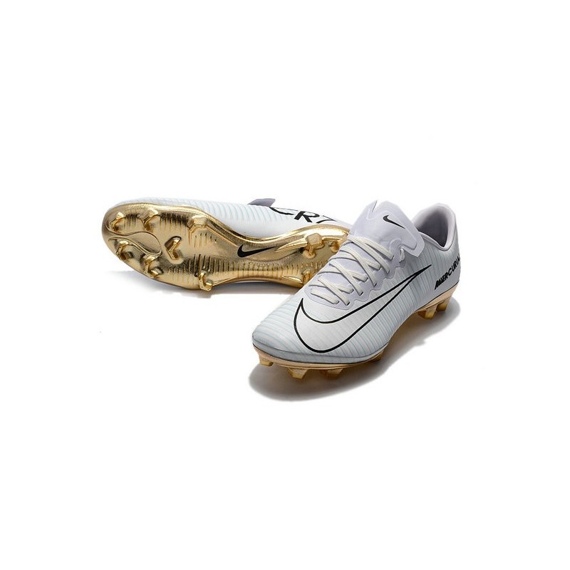 white and gold football cleats nike