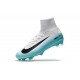 2017 Cristiano Ronaldo New Soccer Cleats - Nike Mercurial Superfly 5 FG White Blue Black