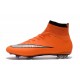 Nike Mercurial Superfly IV FG Soccer Boots - Orange Black SilveryShoes For Men 