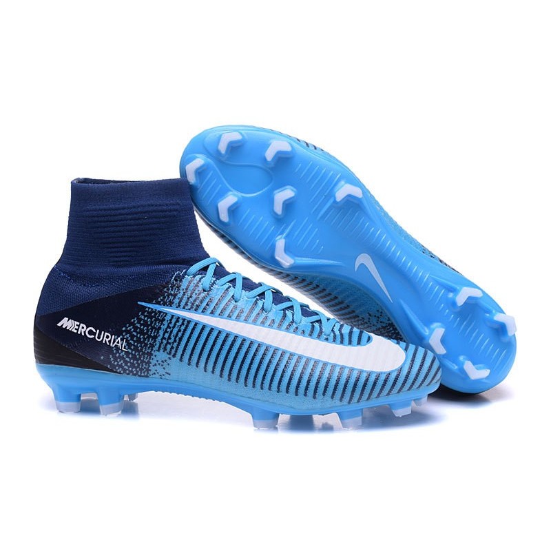 nike mercurial superfly blue and white