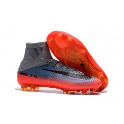 Nike Mercurial Superfly V CR7 Tech Craft Firm Ground Soccer Cleats Cool Grey Metallic Hematite Wolf Grey