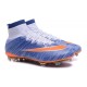 Nike Mercurial Superfly IV FG Soccer Boots - Shoes For Men Blue Orange White