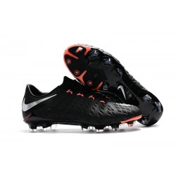 Nike Hypervenom Phantom III FG Mens Boots Firm Ground Black Metallic Silver Black Anthracite