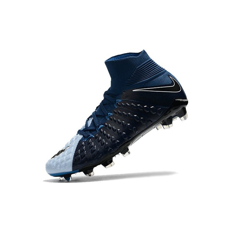 Nike Soccer Cleats 2017 New Nike Hypervenom Phantom 3 FG Black Blue