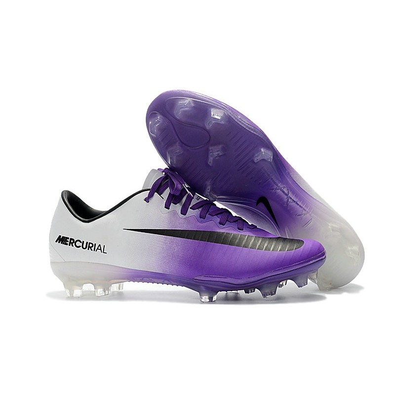 white and purple cleats