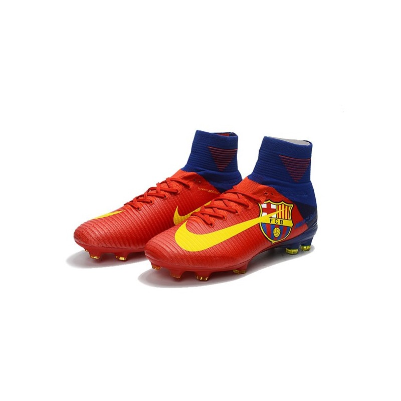 Football Boots For Men Nike Mercurial Superfly 5 FG Barcelona FC Blue Red Yellow