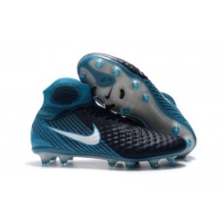 New Nike Magista Obra II FG Soccer Shoes For Sale Obsidian White Gamma Blue Glacier Blue