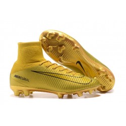 Football Boots For Men Nike Mercurial Superfly 5 FG CR7 Gold Black