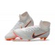 Soccer Shoes For Men - Nike Mercurial Superfly 6 Elite FG White Metallic Cool Grey Total Orange