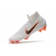 Soccer Shoes For Men - Nike Mercurial Superfly 6 Elite FG White Metallic Cool Grey Total Orange