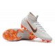 Soccer Shoes For Men - Nike Mercurial Superfly 6 Elite FG White Metallic Cool Grey Total Orange