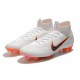 Soccer Shoes For Men - Nike Mercurial Superfly 6 Elite FG White Metallic Cool Grey Total Orange