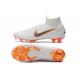 Soccer Shoes For Men - Nike Mercurial Superfly 6 Elite FG White Metallic Cool Grey Total Orange