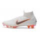 Soccer Shoes For Men - Nike Mercurial Superfly 6 Elite FG White Metallic Cool Grey Total Orange