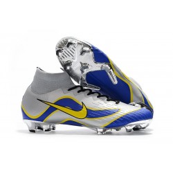 Soccer Shoes For Men - Nike Mercurial Superfly 6 Elite FG Silver Blue Yellow