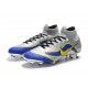 Soccer Shoes For Men - Nike Mercurial Superfly 6 Elite FG Silver Blue Yellow