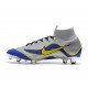 Soccer Shoes For Men - Nike Mercurial Superfly 6 Elite FG Silver Blue Yellow