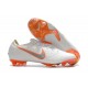 Football Boots for Men - Nike Mercurial Vapor XII 360 Elite FG White Metallic Cool Grey Total Orange