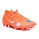Soccer Shoes For Men - Nike Mercurial Superfly 6 Elite FG Off-White For Nike - Orange White Blue Yellow