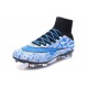 New Nike Mercurial Superfly IV FG Football Shoes Leopard Blue White Black