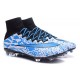 New Nike Mercurial Superfly IV FG Football Shoes Leopard Blue White Black