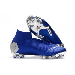 New Nike Mercurial Superfly VI Elite FG Football Cleats - Blue Silver