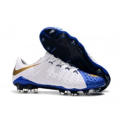 Neymar Soccer Cleats Nike HyperVenom Phantom III FG Blue White Gold
