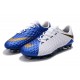 Neymar Soccer Cleats Nike HyperVenom Phantom III FG Blue White Gold