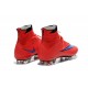 Nike Men's Mercurial Superfly 4 FG Football Cleats Bright Crimson Persian Violet Black