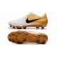 Nike Phantom Vnm Elite FG Soccer Boot -Gold White Black