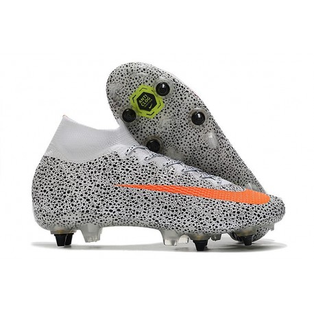 Nike Mercurial Superfly VII Elite SG AC CR7 Safari -White Orange Black