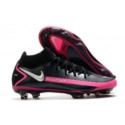 New 2021 Nike Phantom GT Elite DF FG Black Pink Blast Metallic Silver