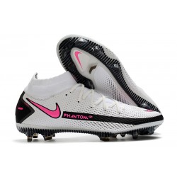 New 2021 Nike Phantom GT Elite DF FG Boots White Pink Black