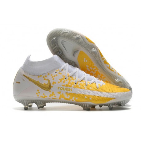 New 2021 Nike Phantom GT Elite DF FG Boots White Golden
