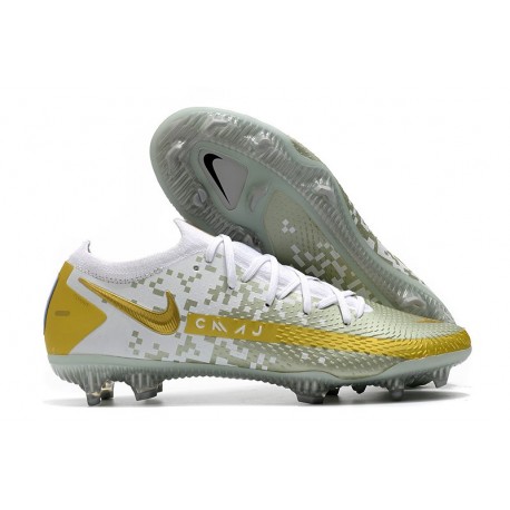 white and gold phantom cleats