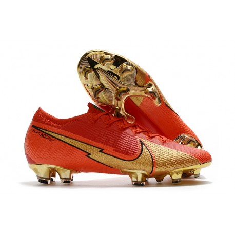 New Nike Mercurial Vapor 13 Elite FG Ronaldo CR7 Red Gold