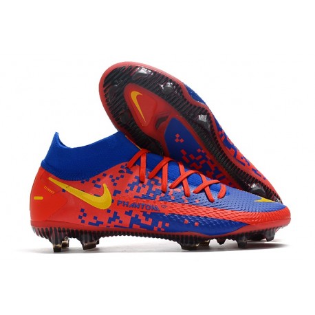 Nike Phantom GT Elite DF FG Mens Cleat Crimson Blue Yellow
