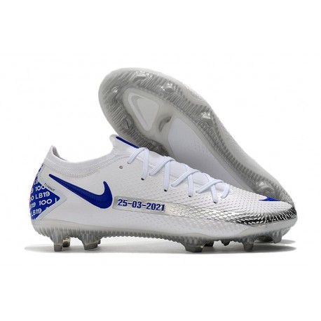Nike 2021 Phantom GT Elite FG Soccer Shoes White Blue