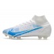 Nike Mercurial Superfly VIII Elite FG White Blue