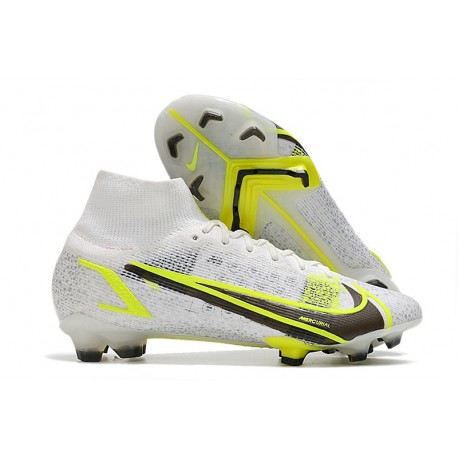 New Nike Mercurial Superfly 8 Elite FG White Black Metallic Silver Volt